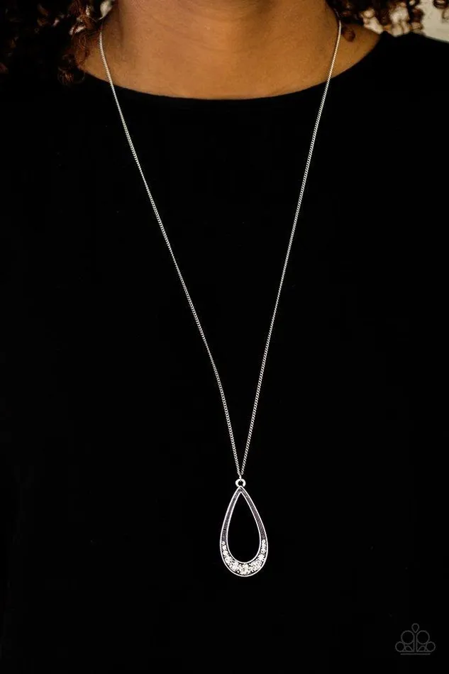 Paparazzi Jewelry Necklaces Paparazzi Necklace Teardrop Tease White