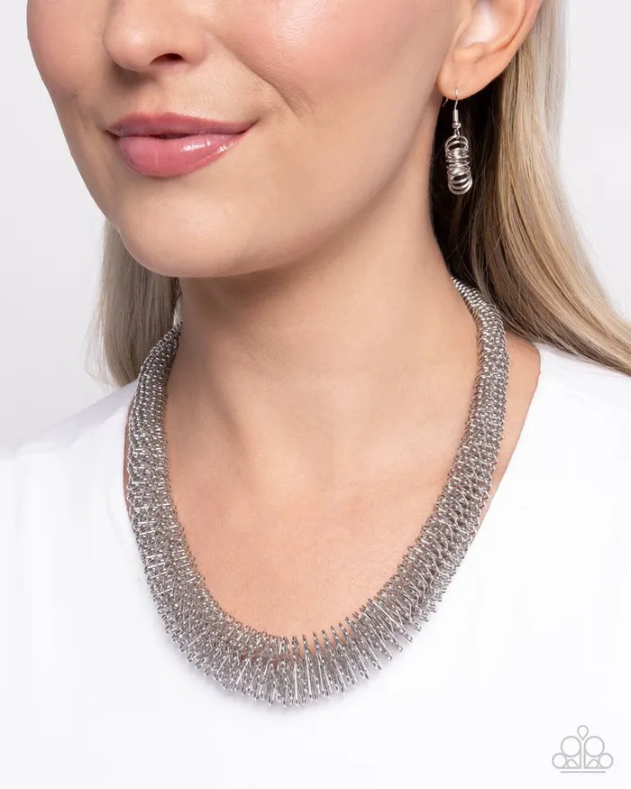Paparazzi Jewelry Necklaces Paparazzi Necklace Trenchant Tribute Silver