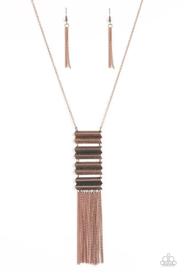Paparazzi Jewelry Necklaces Paparazzi Necklace Watch Your Step Copper