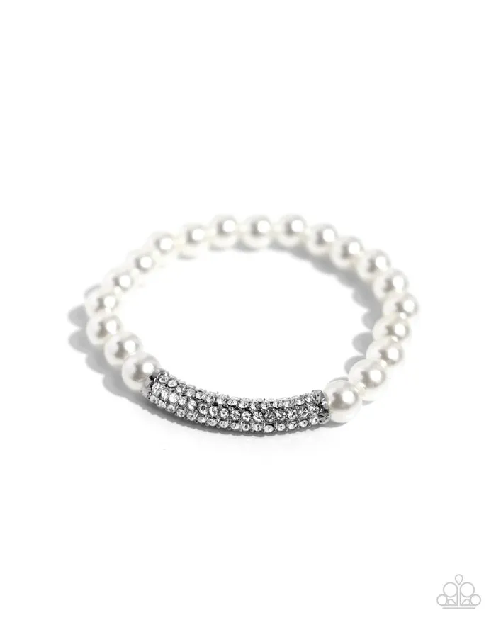 Paparazzi Jewelry Paparazzi Bracelet Elegance Embodied White Bracelets Paparazzi Jewelry Paparazzi Bracelet Elegance Embodied White Bracelets