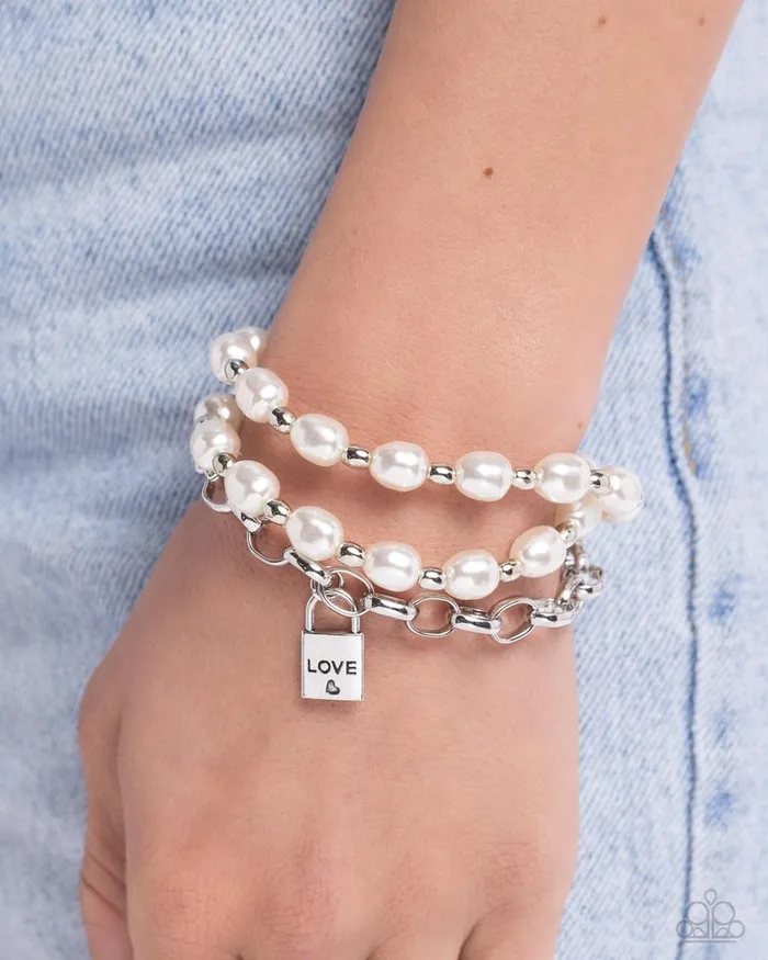 Paparazzi Jewelry Paparazzi Bracelet LOVELocked Legacy White Bracelets
