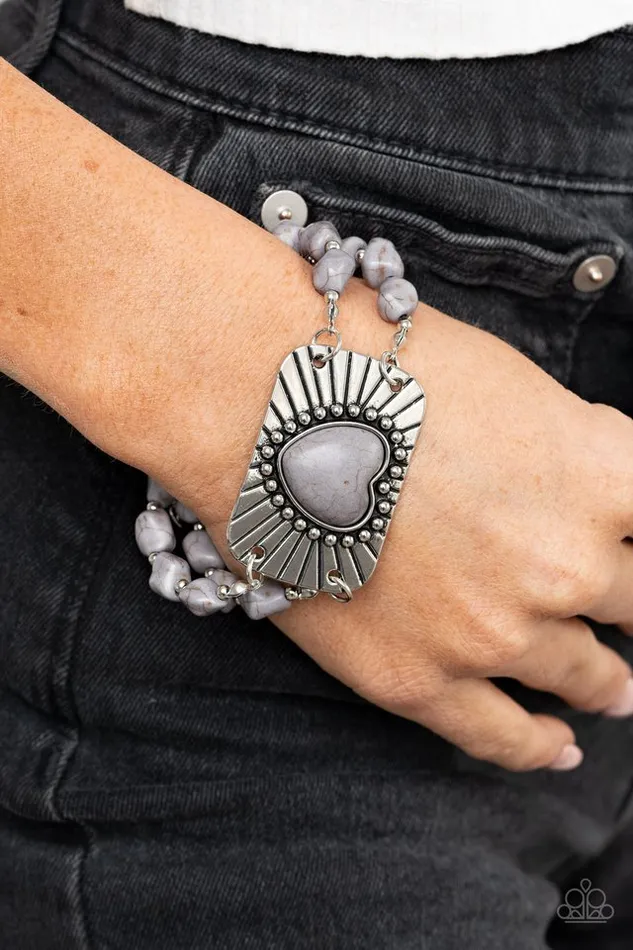 Paparazzi Jewelry Paparazzi Bracelet Sandstone Sweetheart Silver Bracelets