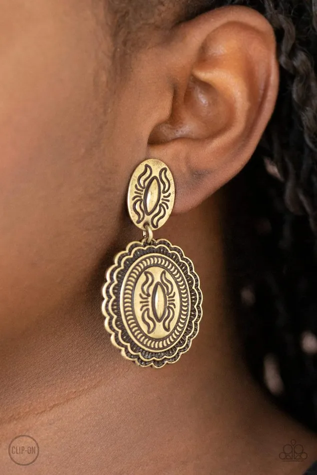 Paparazzi Jewelry Paparazzi Earring Ageless Artifact Brass Earrings