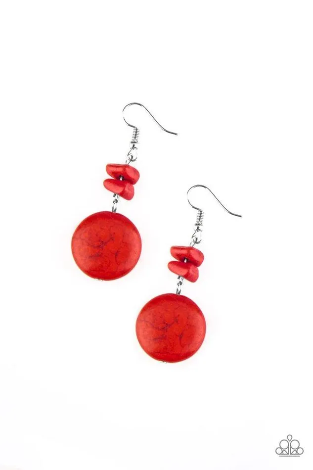 Paparazzi Jewelry Paparazzi Earring Fabulously Flintstone Red Earrings