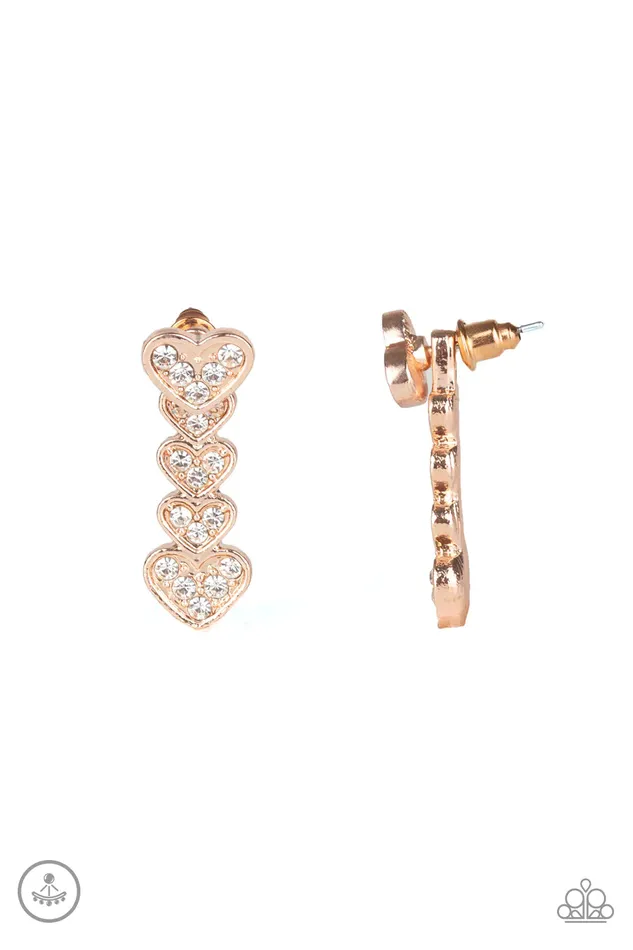 Paparazzi Jewelry Paparazzi Earring Heartthrob Twinkle Rose Gold Earrings