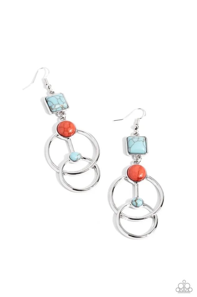 Paparazzi Jewelry Paparazzi Earring Interlocked Influence Blue Earrings Paparazzi Jewelry Paparazzi Earring Interlocked Influence Blue Earrings