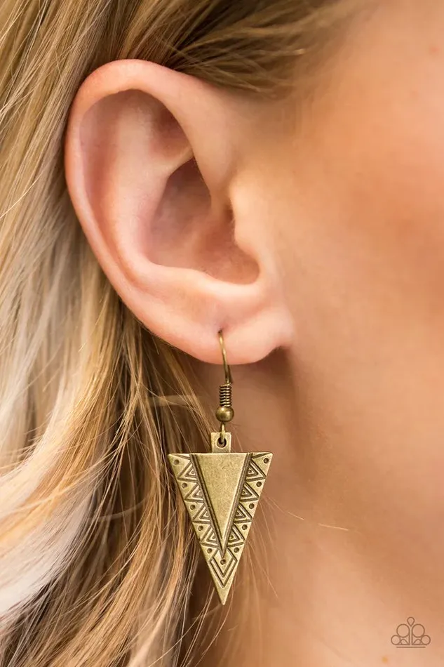 Paparazzi Jewelry Paparazzi Earring Sharpen Up Brass Earrings