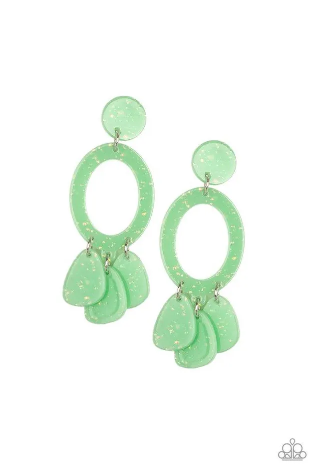 Paparazzi Jewelry Paparazzi Earring Sparkling Shores Green Earrings