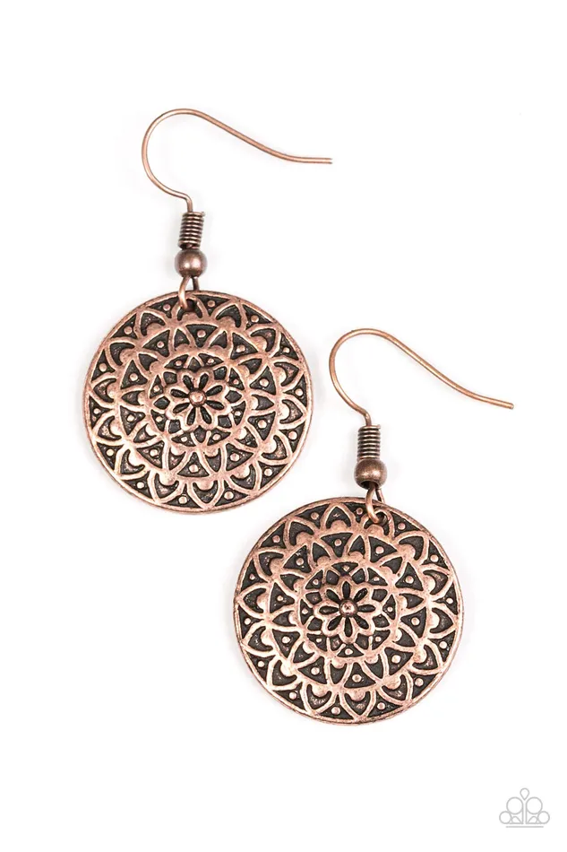 Paparazzi Jewelry Paparazzi Earring Sunflower Shimmer Copper Earrings