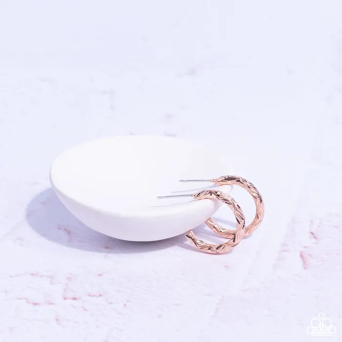 Paparazzi Jewelry Paparazzi Earring Triumphantly Textured Rose Gold Earrings Paparazzi Jewelry Paparazzi Earring Triumphantly Textured Rose Gold Earrings