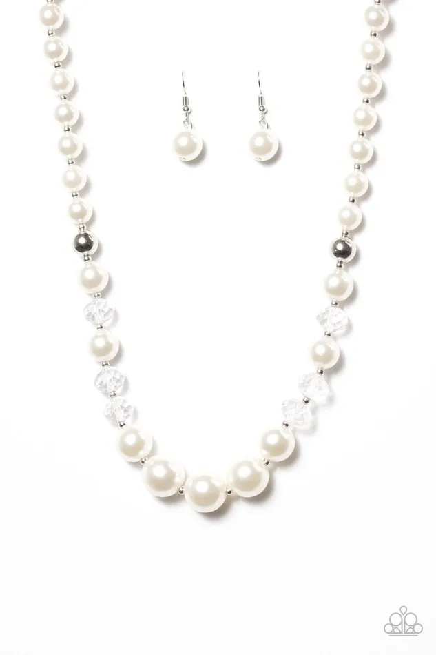 Paparazzi Jewelry Paparazzi Necklace GLAM Straight White Necklaces