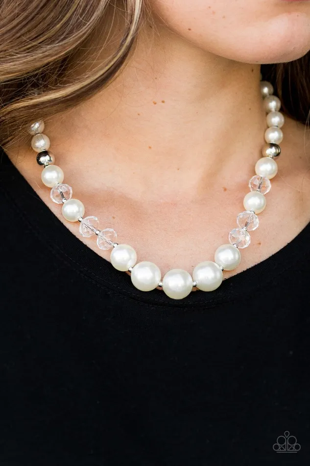 Paparazzi Jewelry Paparazzi Necklace GLAM Straight White Necklaces Paparazzi Jewelry Paparazzi Necklace GLAM Straight White Necklaces