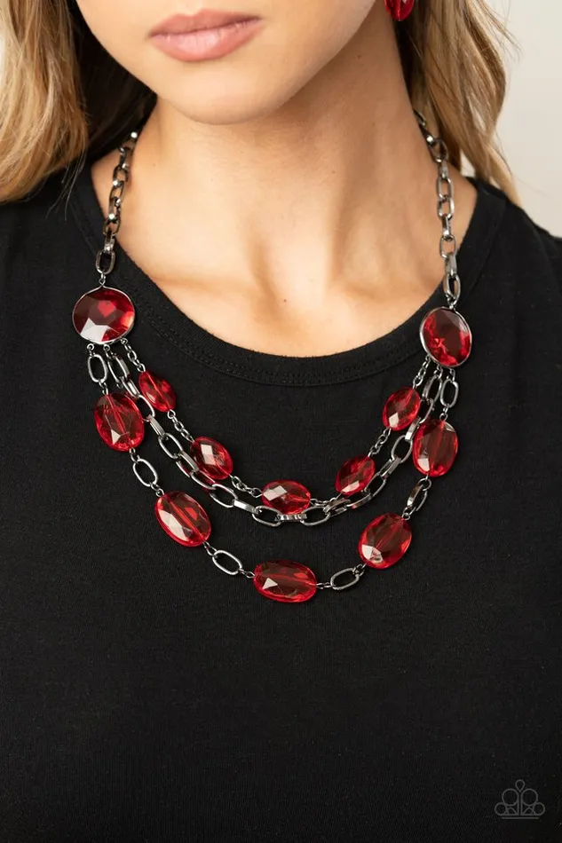 Paparazzi Jewelry Paparazzi Necklace I Need a GLOWcation Red Necklaces
