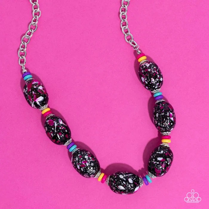 Paparazzi Jewelry Paparazzi Necklace No Laughing SPLATTER Pink Necklaces Paparazzi Jewelry Paparazzi Necklace No Laughing SPLATTER Pink Necklaces