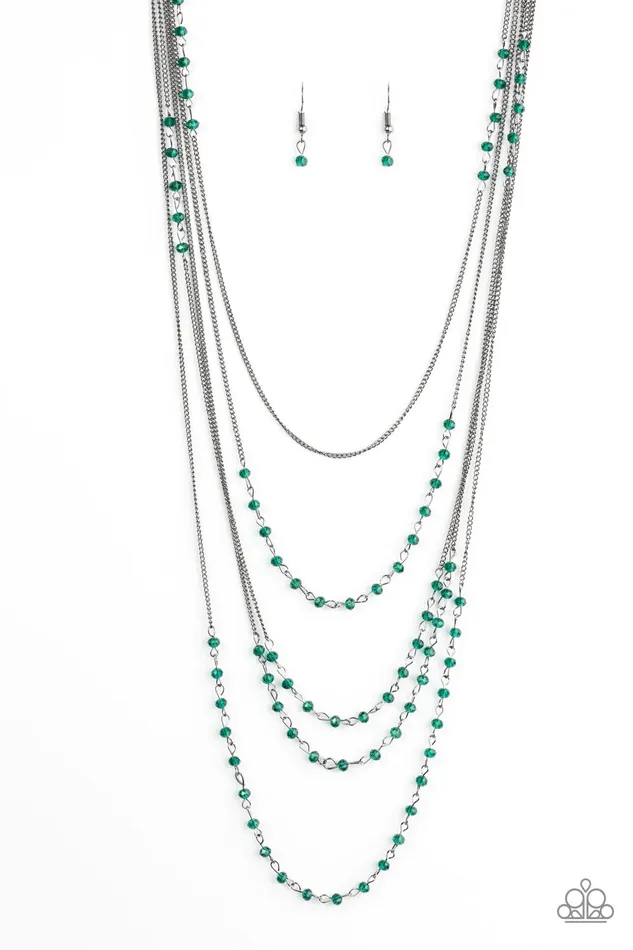 Paparazzi Jewelry Paparazzi Necklace Sprinkled In Starlight Green Necklaces