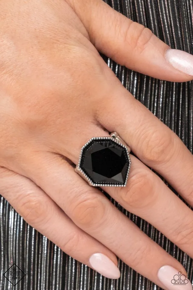 Paparazzi Jewelry Rings Paparazzi Ring Dynamically Defaced Black