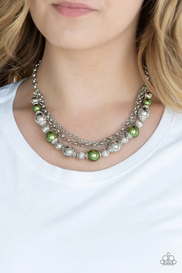 Paparazzi Necklace 5th Avenue Romance Green Paparazzi Jewelry Necklaces