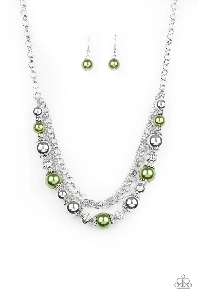 Paparazzi Necklace 5th Avenue Romance Green Paparazzi Jewelry Necklaces