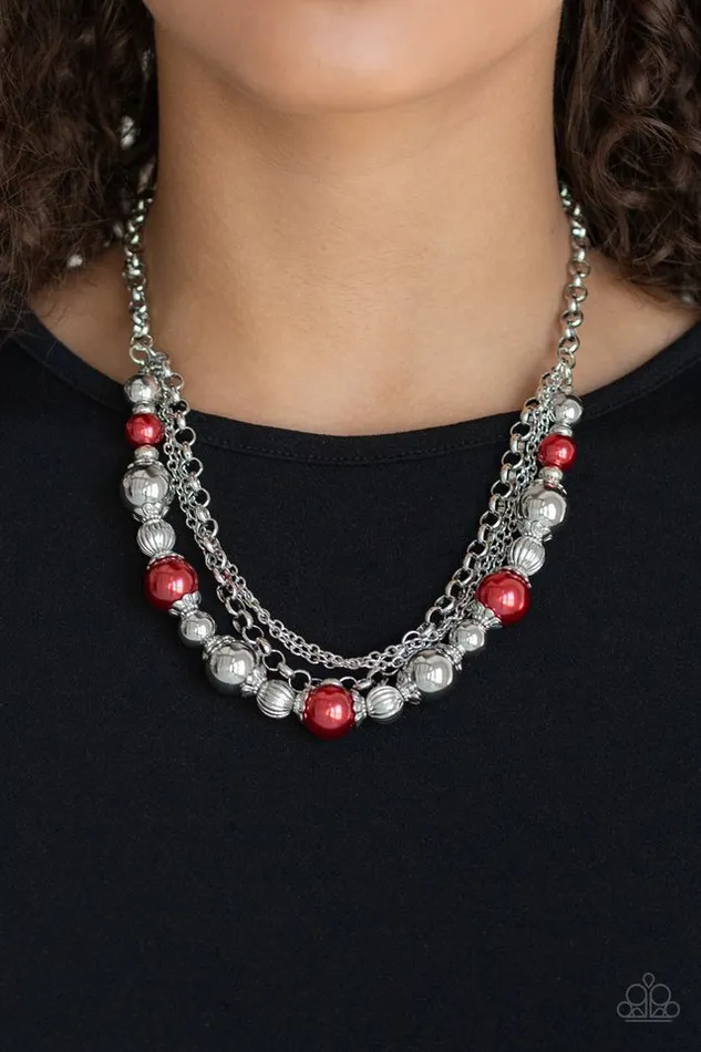Paparazzi Necklace 5th Avenue Romance Red Paparazzi Jewelry Necklaces