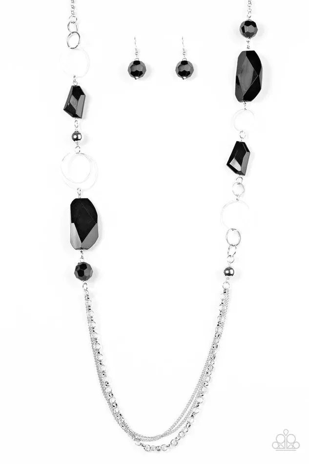 Paparazzi Necklace A JEWEL In The Rough Black Paparazzi Jewelry Necklaces