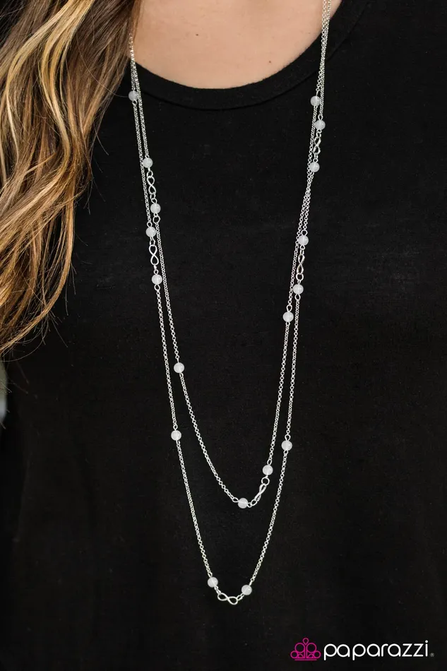 Paparazzi Necklace All The Time In The World White Paparazzi Jewelry Necklaces