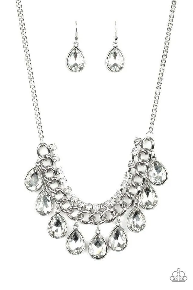 Paparazzi Necklace All TogetHEIR Now White Paparazzi Jewelry Necklaces