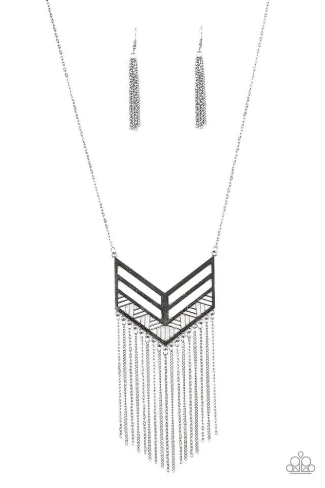 Paparazzi Necklace Alpha Attitude Black Paparazzi Jewelry Necklaces