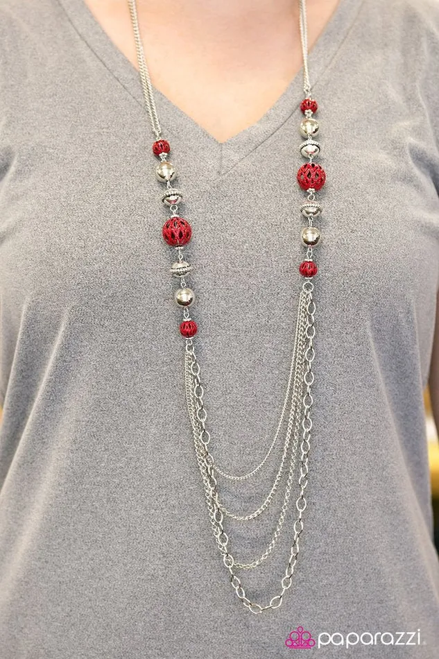 Paparazzi Necklace Balloon Ride Red Paparazzi Jewelry Necklaces