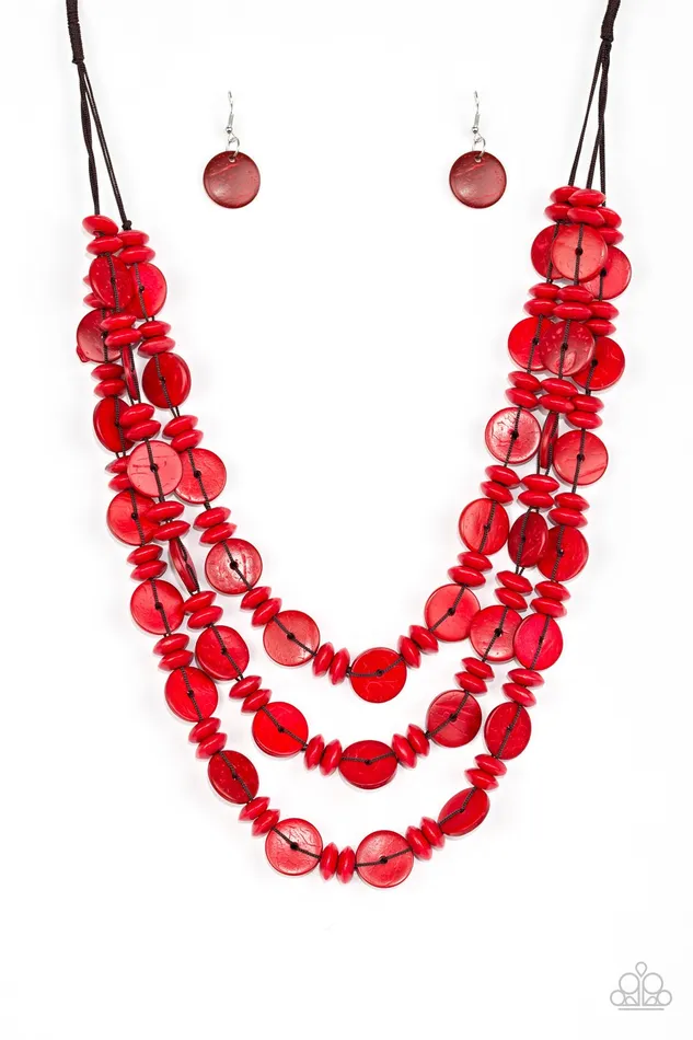 Paparazzi Necklace Barbados Bopper Red Paparazzi Jewelry Necklaces
