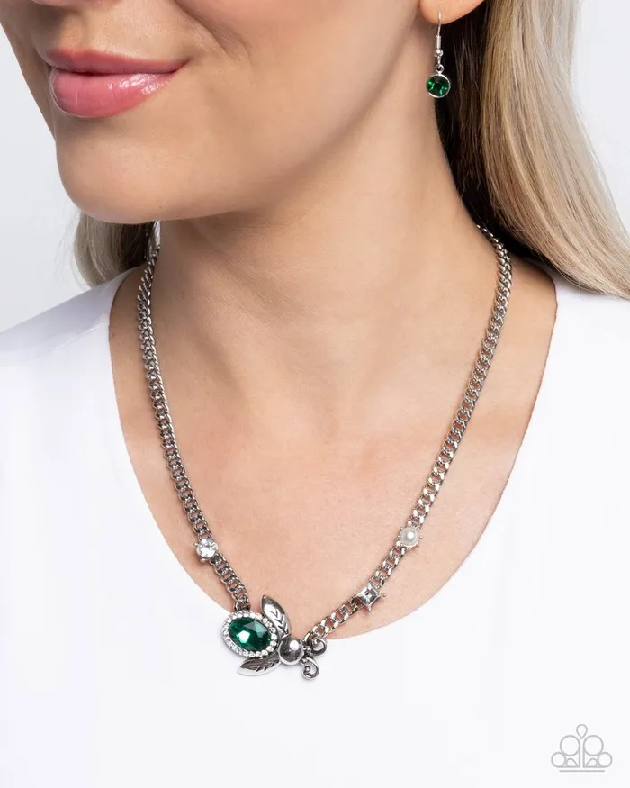 Paparazzi Necklace Bedazzled Beetle Green Paparazzi Jewelry Necklaces