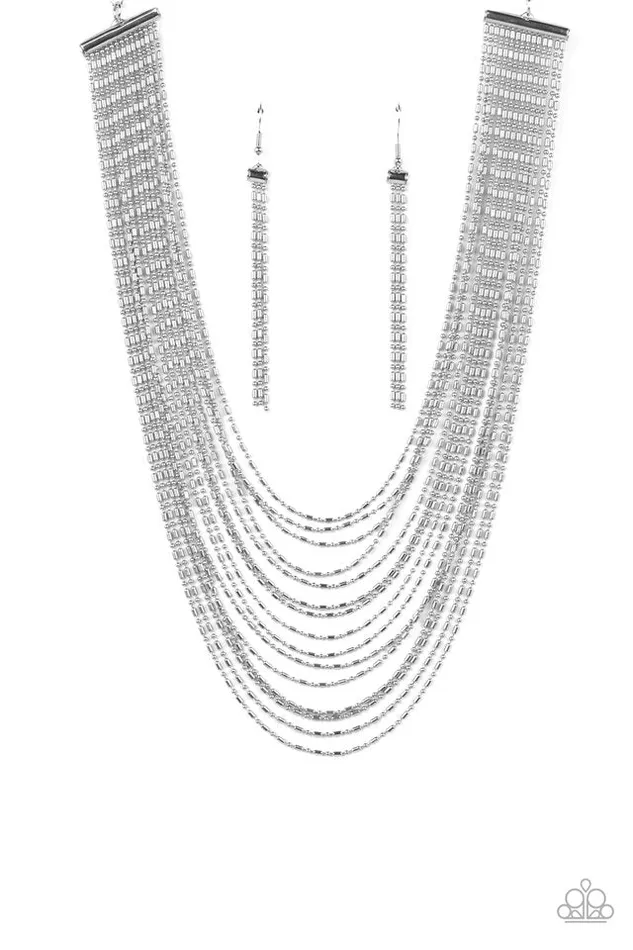 Paparazzi Necklace Cascading Chains Silver Paparazzi Jewelry Necklaces