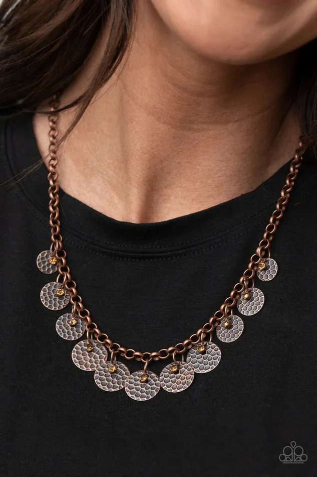 Paparazzi Necklace Delightfully Dappled Copper Paparazzi Jewelry Necklaces