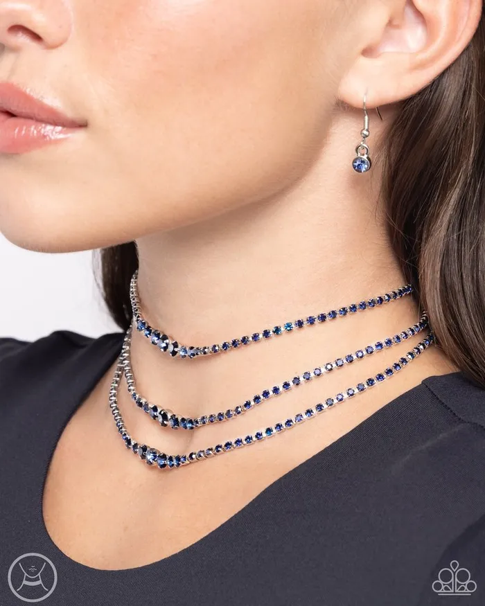 Paparazzi Necklace Dynamite Debut Blue Paparazzi Jewelry Necklaces