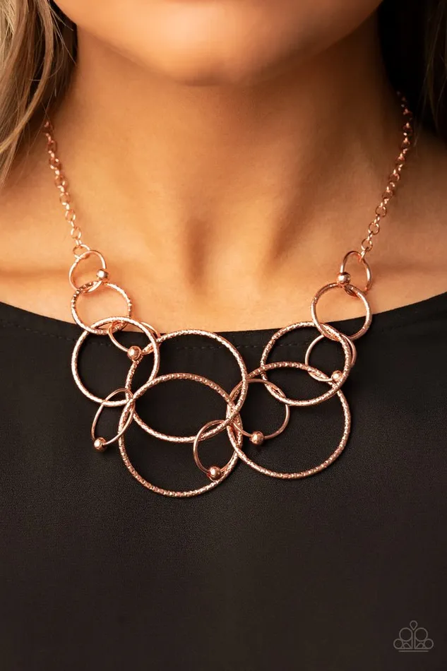 Paparazzi Necklace Encircled in Elegance Copper Paparazzi Jewelry Necklaces
