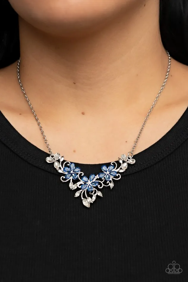 Paparazzi Necklace Floral Fashion Show Blue Paparazzi Jewelry Necklaces