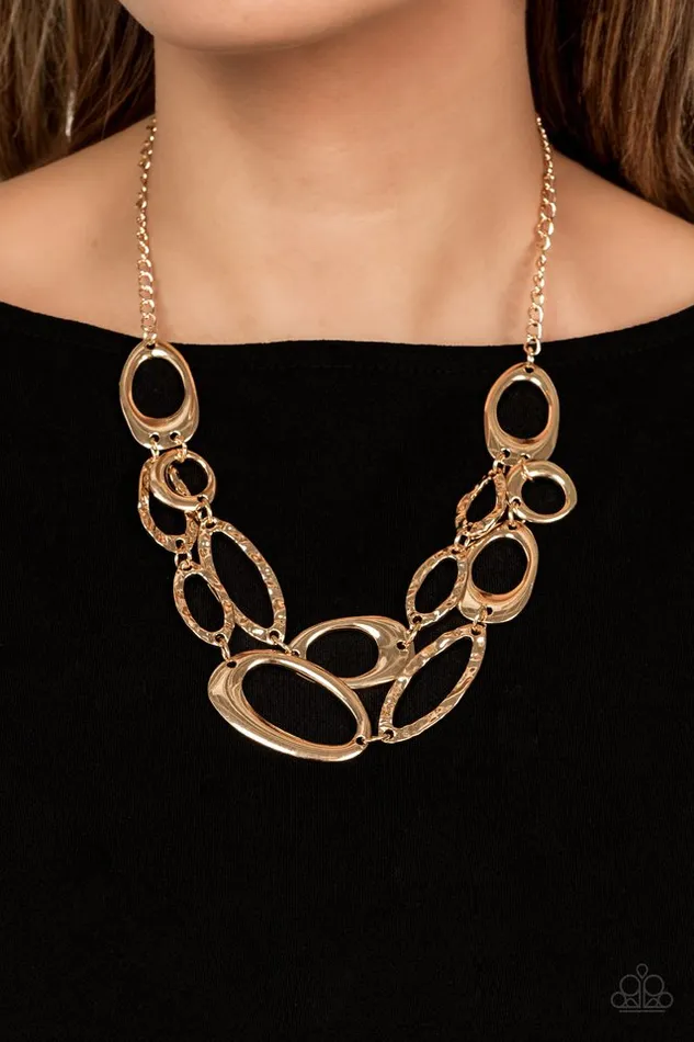 Paparazzi Necklace Game OVAL Gold Paparazzi Jewelry Necklaces