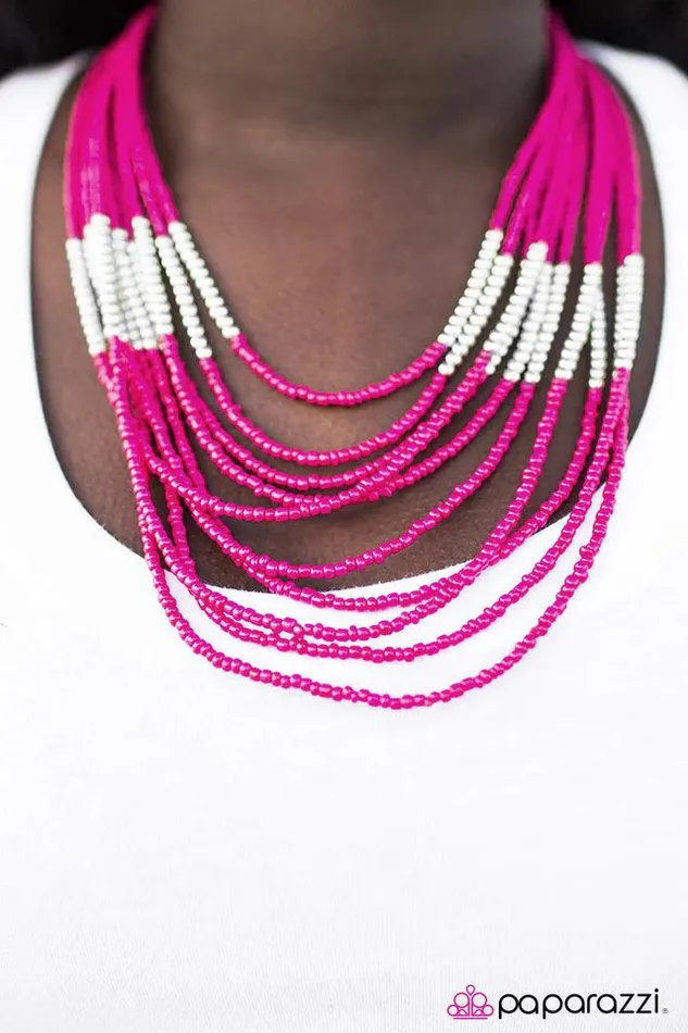 Paparazzi Necklace Get With The BEAD Pink Paparazzi Jewelry Necklaces