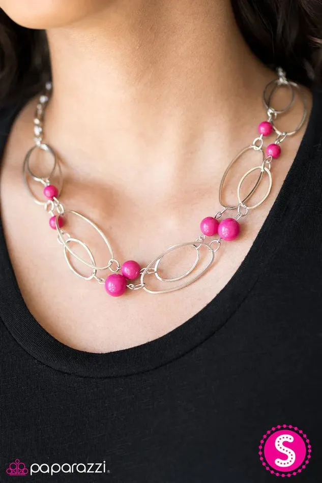 Paparazzi Necklace Glam Theory Pink Paparazzi Jewelry Necklaces