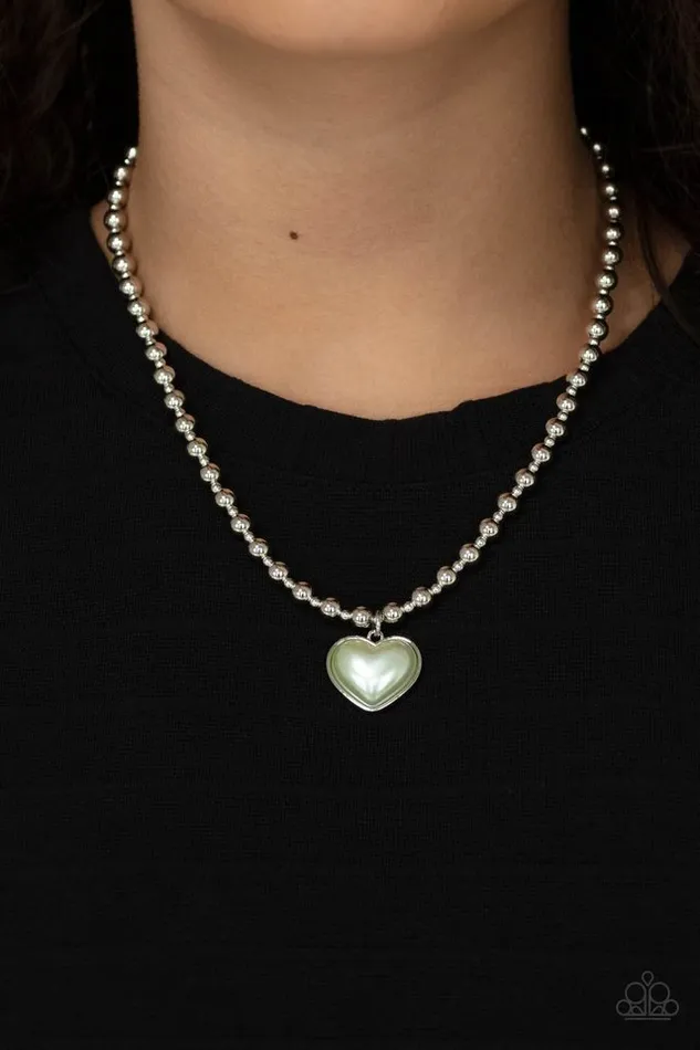 Paparazzi Necklace Heart Full of Fancy Green Paparazzi Jewelry Necklaces