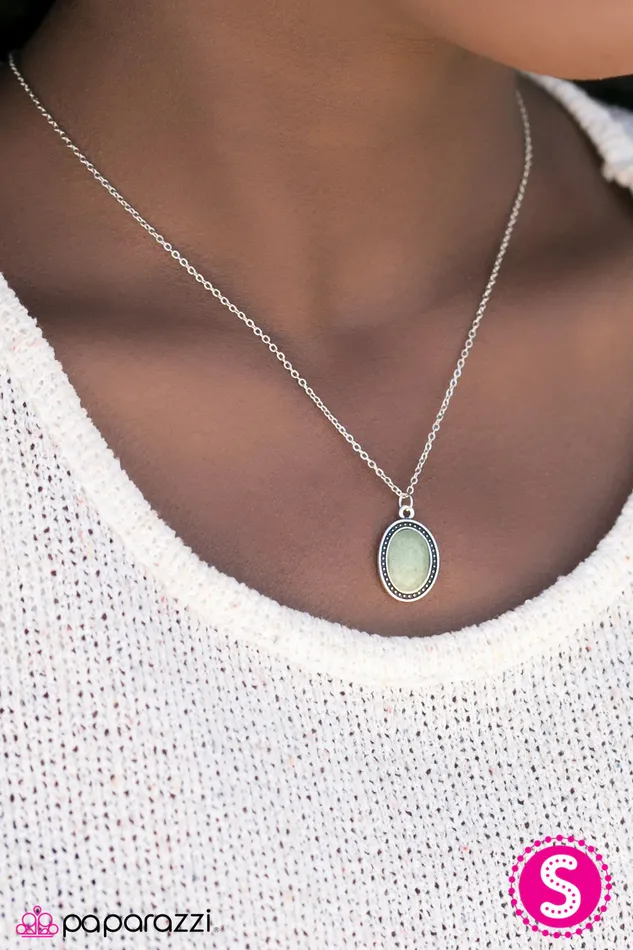 Paparazzi Necklace I Spoke Too MOON Green Paparazzi Jewelry Necklaces