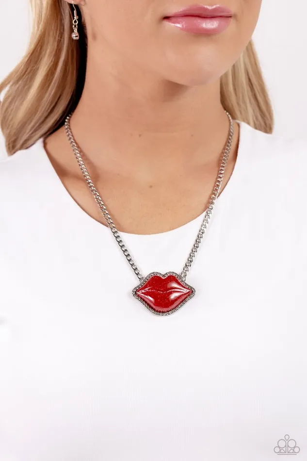 Paparazzi Necklace Lip Locked Red Paparazzi Jewelry Necklaces