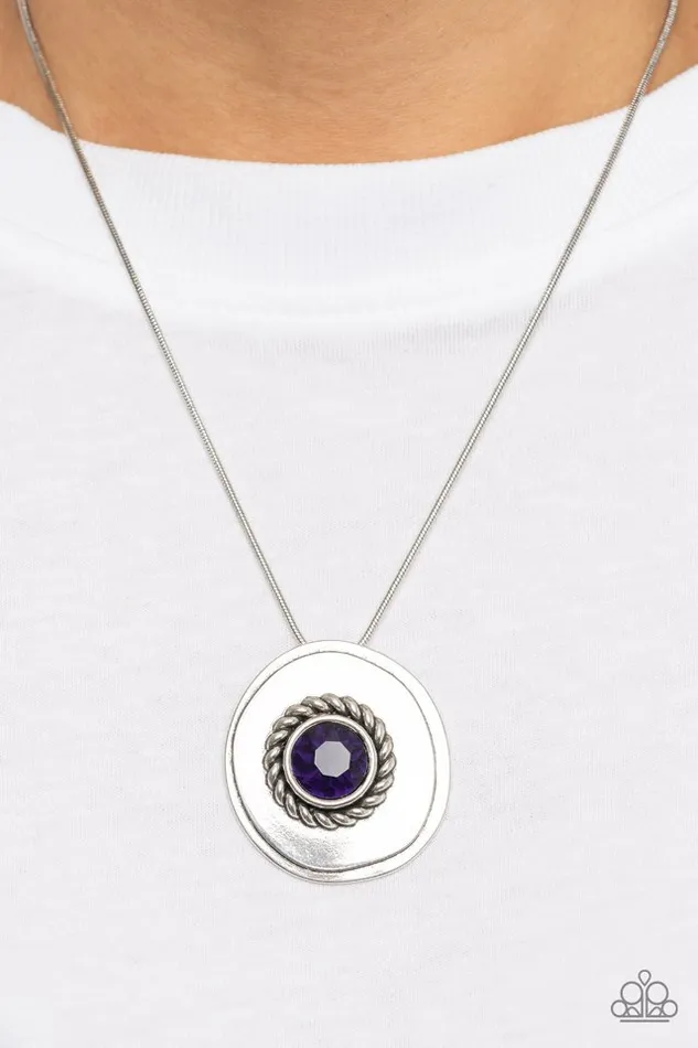 Paparazzi Necklace Make Me a MEDALLIONaire Purple Paparazzi Jewelry Necklaces