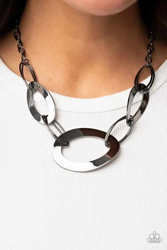 Paparazzi Necklace METALHEAD Count Black Paparazzi Jewelry Necklaces