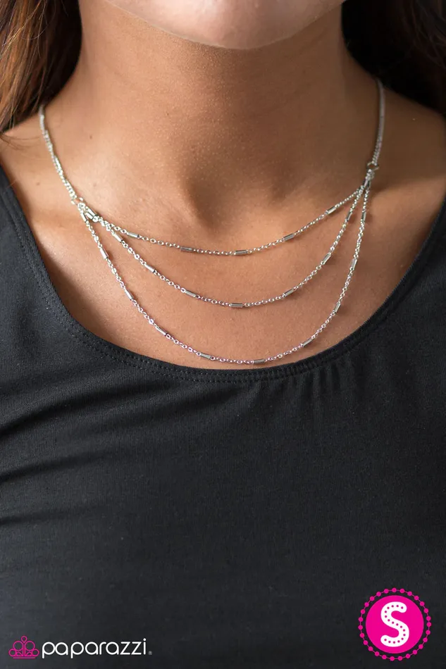 Paparazzi Necklace Modestly Metro Silver Paparazzi Jewelry Necklaces