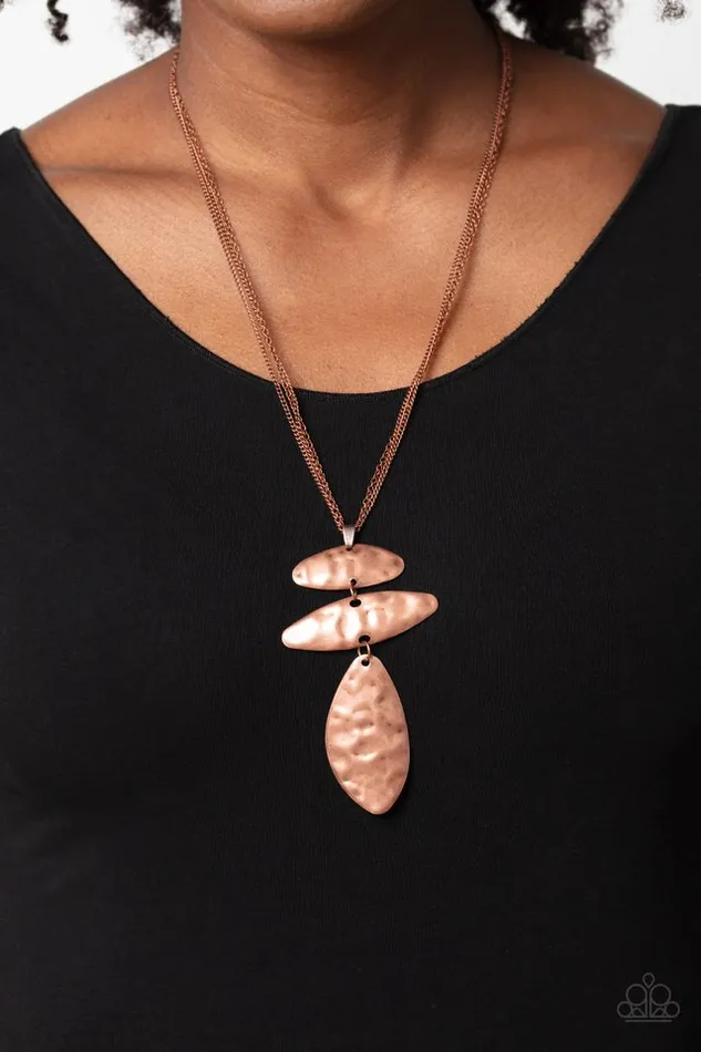 Paparazzi Necklace Monochromatic Model Copper Paparazzi Jewelry Necklaces