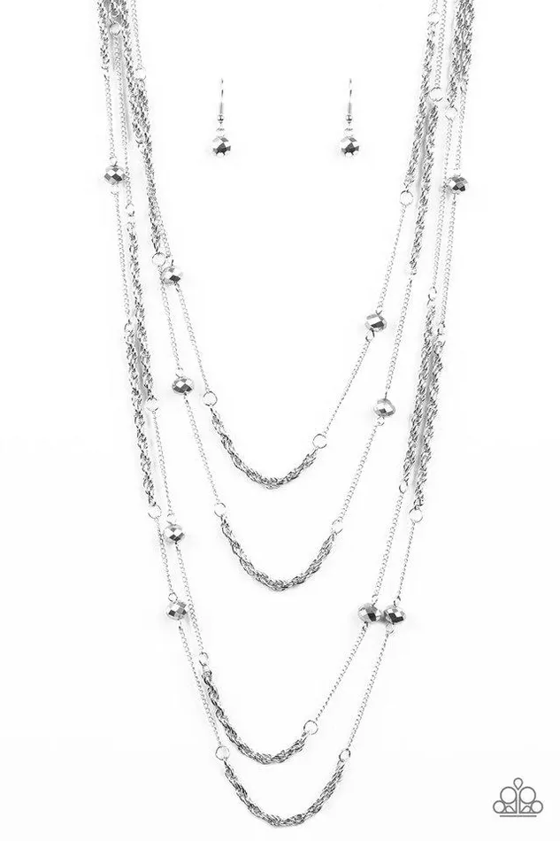 Paparazzi Necklace Open For Opulence Silver Paparazzi Jewelry Necklaces