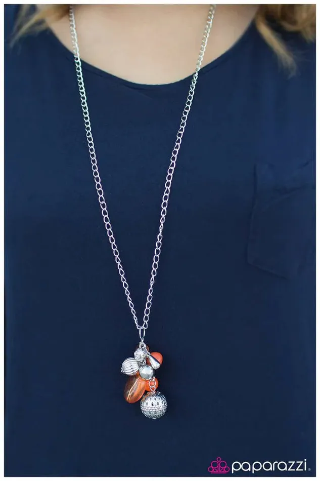 Paparazzi Necklace Pep In My Step Orange Paparazzi Jewelry Necklaces