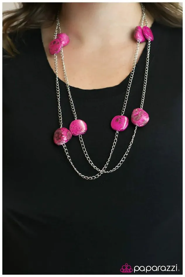 Paparazzi Necklace Rockstar Status Pink Paparazzi Jewelry Necklaces