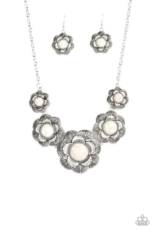 Paparazzi Necklace Santa Fe Hills White Paparazzi Jewelry Necklaces