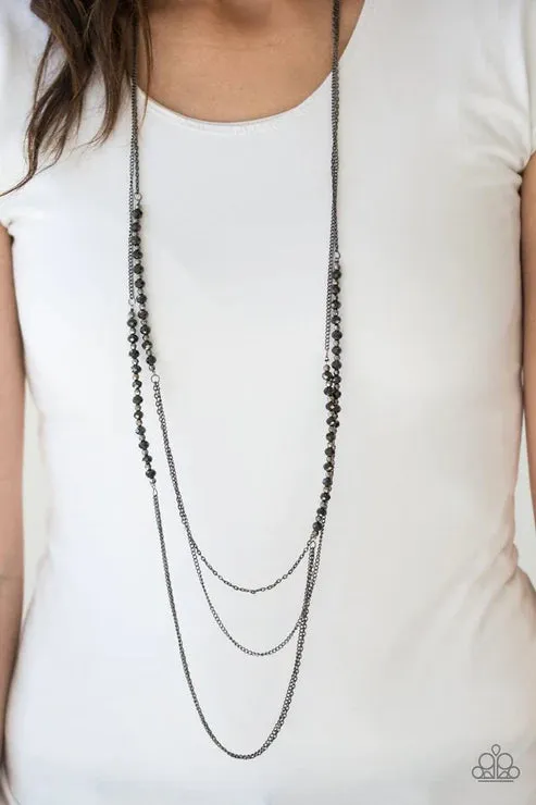 Paparazzi Necklace Shimmer Showdown Black Paparazzi Jewelry Necklaces